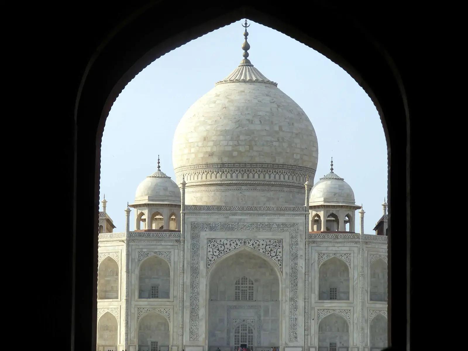 Porte d’entrée du Taj Mahal à Agra en Inde