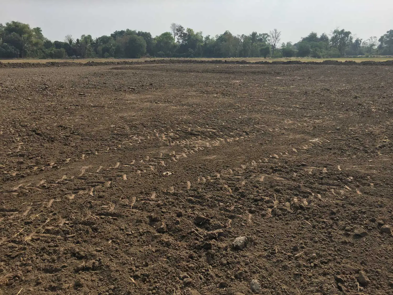 Le remblai terminé avec un surplus de terre pour la maison