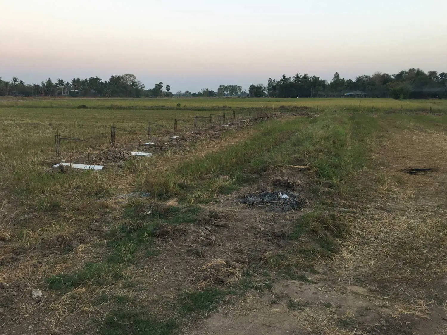 Préparation de l’armature du mur de soutènement